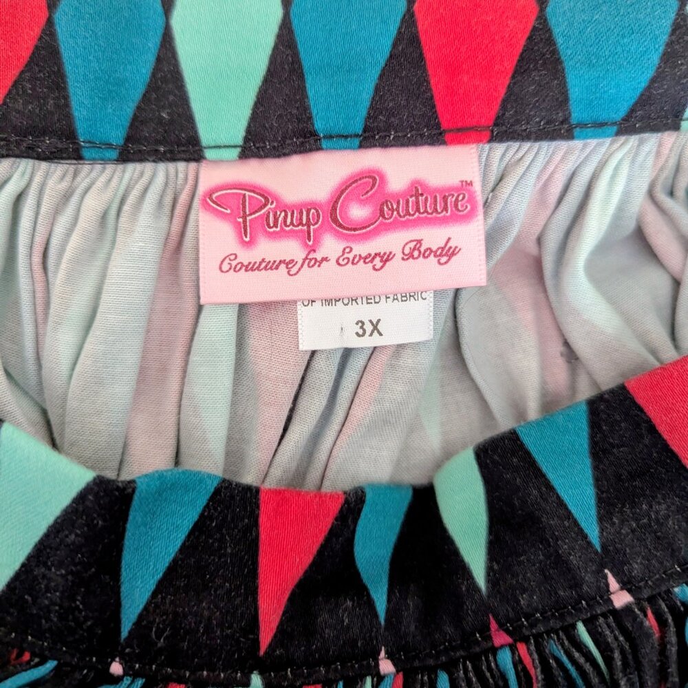 Pin Up Couture-Courure For Everybody Harlequin Circle Skirt Size 3X Like New - Picture 4 of 13